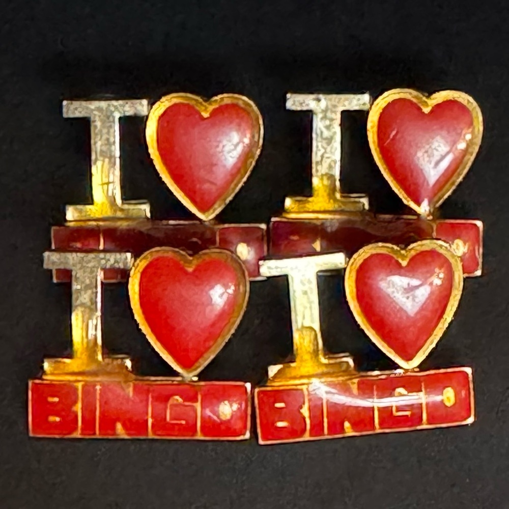 ⭐️🇺🇸 I ❤️ Bingo Enamel Pin 4-Pack 🇺🇸⭐️